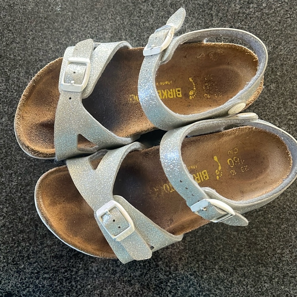 Birkenstock Rio Sandal Silver Glitter 180, 10-10.5